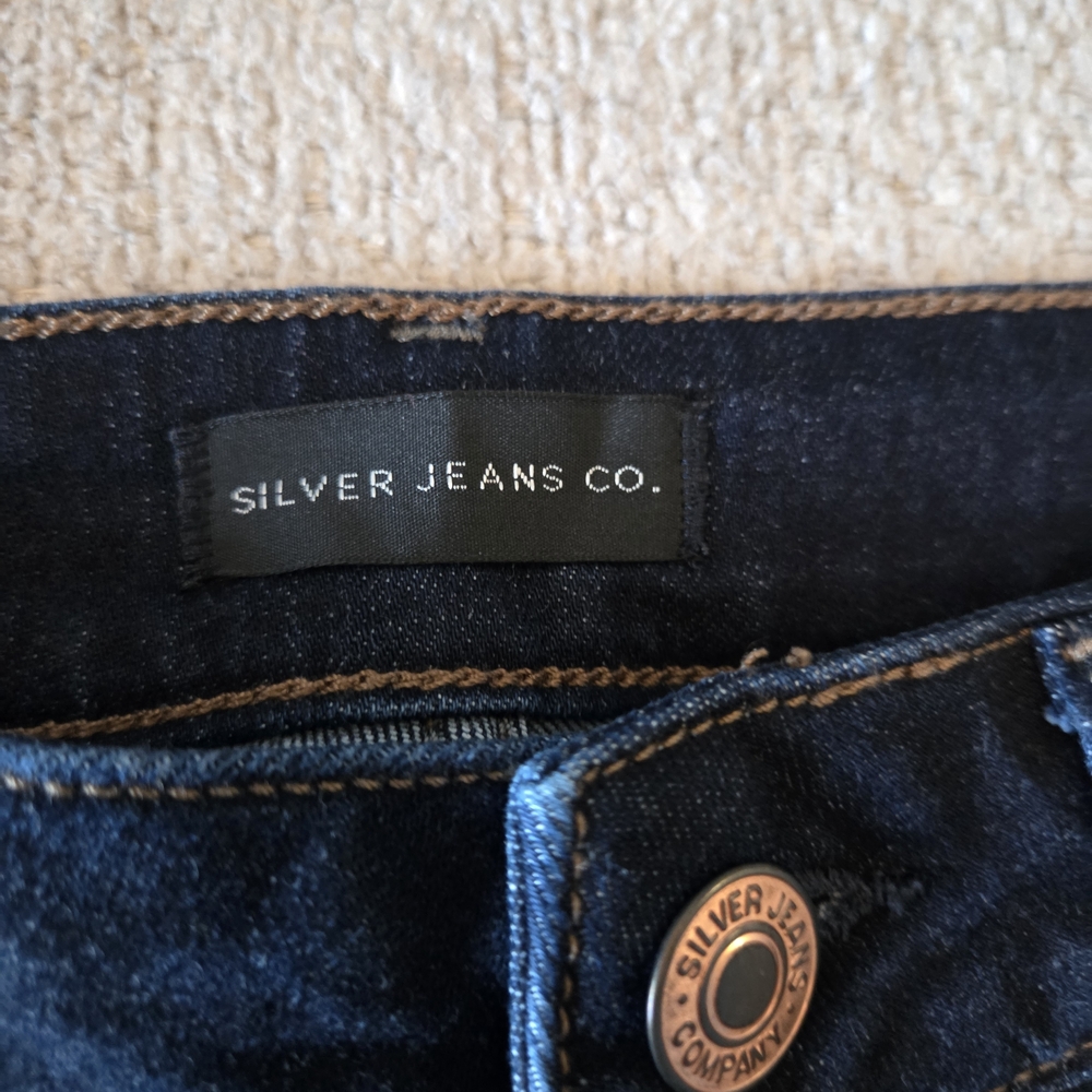 Silver Jeans Co Suki Slim Boot Jeans W27 L31 Dark Wash Mid Rise - Picture 5 of 12